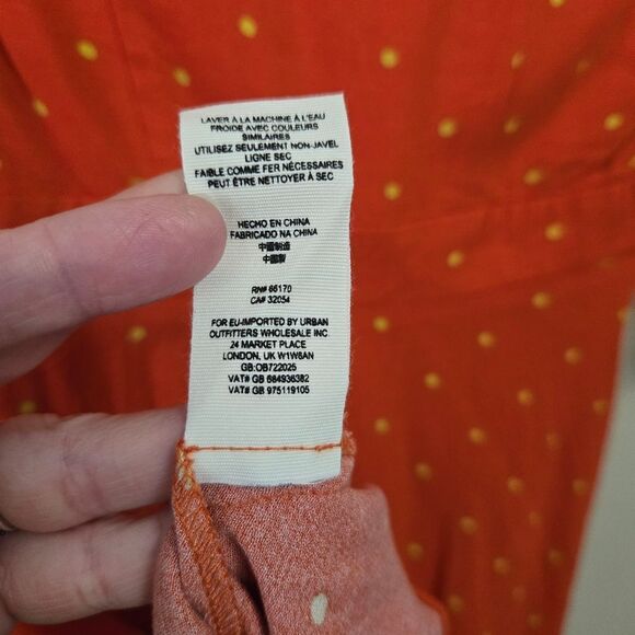 FREE PEOPLE Flame Combo Plunging V-Neck Polkadot A-Line Dress Boho 0 NWT - Picture 9 of 12